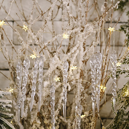 Set of 12 Festive Tree Decoration Faux Icicles