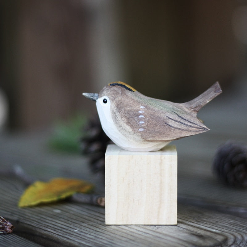 Handcrafted Wooden Bird Statues for Home Decor – GloRadiance Collection