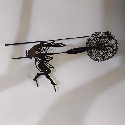 Outdoor Garden Sculpture of Fairies and Dandelions Dancing Together