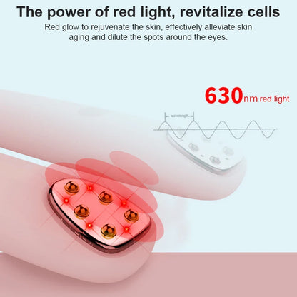 Eye Massager Pen with Red Light Therapy and Heat – 3 Modes, USB Rechargeable, 8,000 Vibrations/Min, 3-Minute Timer