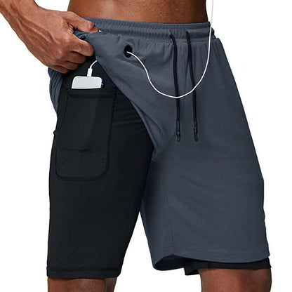 Dual-Function Quick-Dry Athletic Shorts