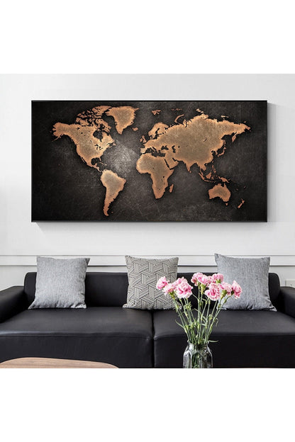 World Map Canvas Art for Home Decor