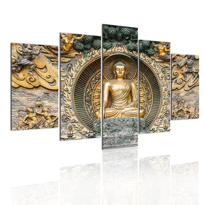 Elegant 5-Piece Buddha Canvas Art Set for Home Decor