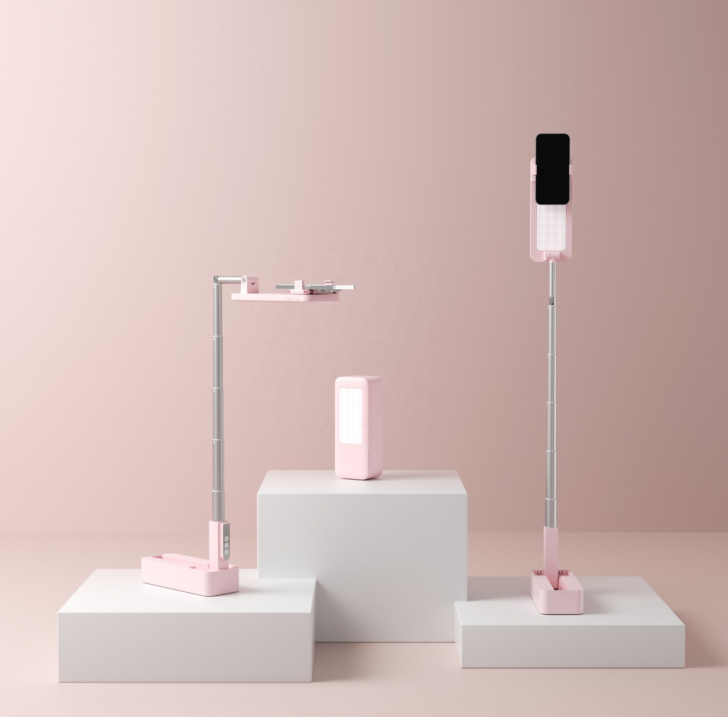 Versatile 3ft Smartphone Mount with 360° Rotation & Lighting