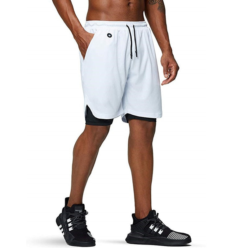 Dual-Function Quick-Dry Athletic Shorts