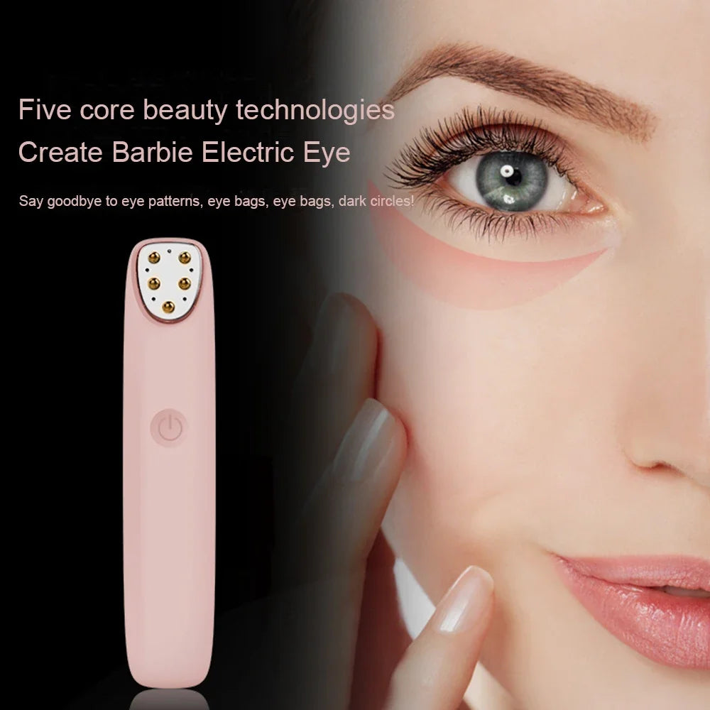 Eye Massager Pen with Red Light Therapy and Heat – 3 Modes, USB Rechargeable, 8,000 Vibrations/Min, 3-Minute Timer