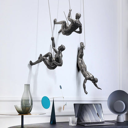 Climbing Figures Wall Decor – Inspirational Resin and Iron Art