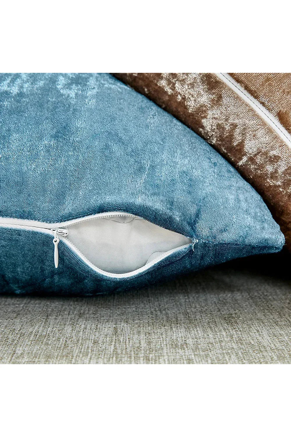 Velvet Cushion Cover in Beige Color
