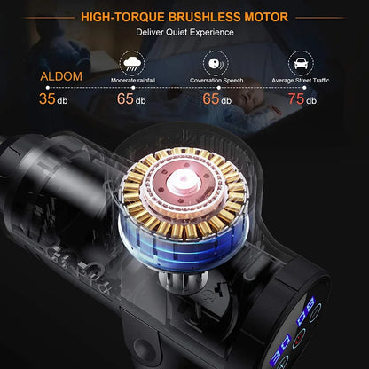 Massage Gun for Deep Tissue Relief | 30 Speed Settings, 6 Attachments, Silent Operation