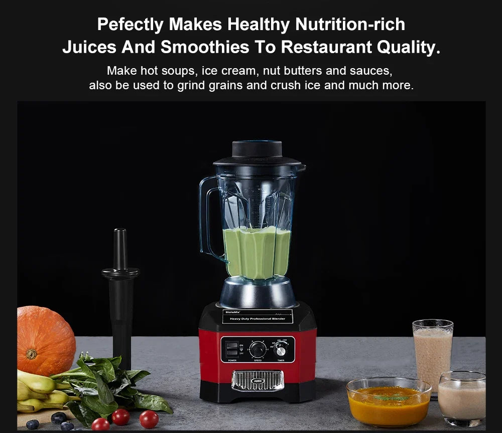 2200W Countertop Blender with 2L Jar, 6-Blade System, Timer, Silent Operation