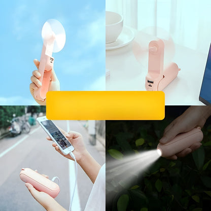 Compact USB Rechargeable Handheld Fan with Folding Design