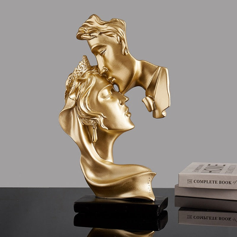 Romantic Couple Embrace Sculpture - Luxe Art Piece