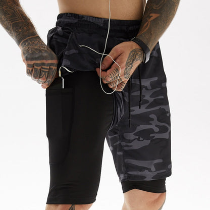 Dual-Function Quick-Dry Athletic Shorts