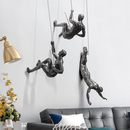 Climbing Figures Wall Decor – Inspirational Resin and Iron Art