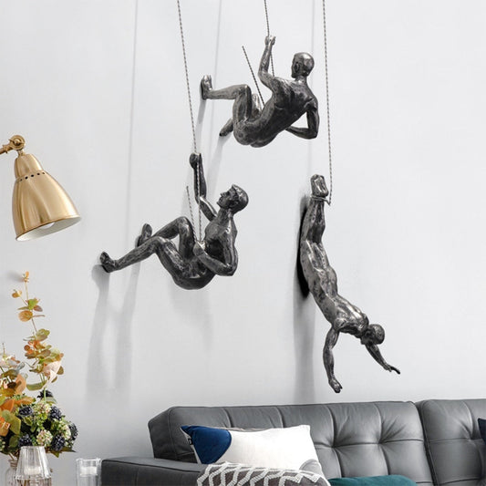 Climbing Figures Wall Decor – Inspirational Resin and Iron Art