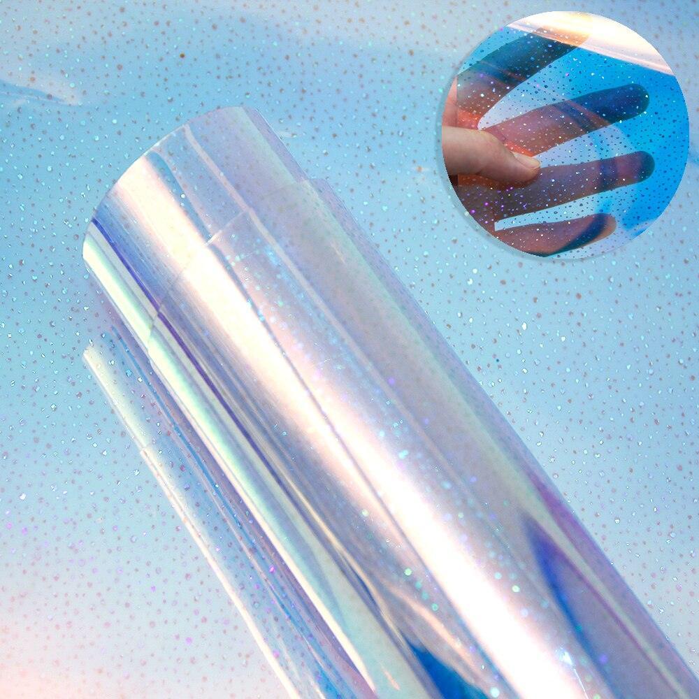 Iridescent PVC Faux Leather Jelly Material for Creative DIY Projects
