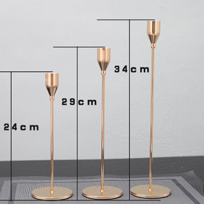 Set of Three Metal Candle Holders