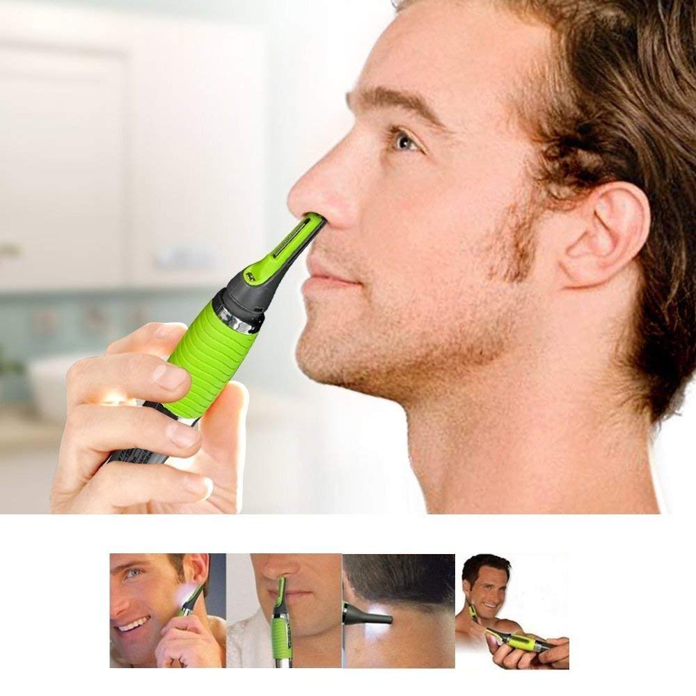 Nose and Ear Trimmer with LED Light and Precision Attachments