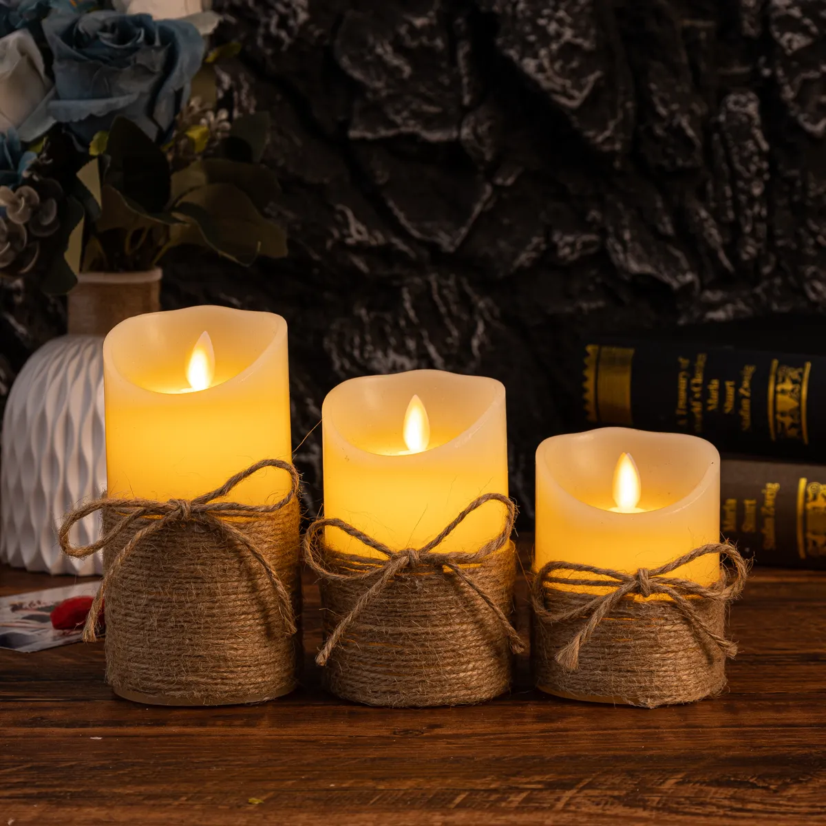 Flickering LED Pillar Candles - Flameless for a Cozy Home Atmosphere
