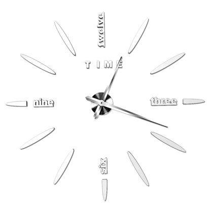DIY 3D Mirrored Acrylic Wall Clock - Self-Adhesive Home Decor for Kitchen and Living Room