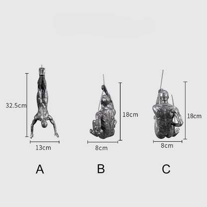 Climbing Figures Wall Decor – Inspirational Resin and Iron Art