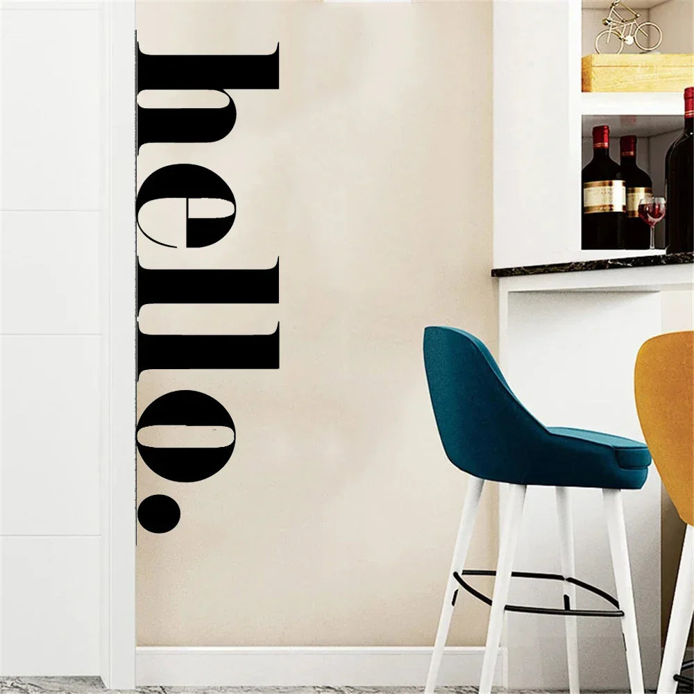 Modern Typography Welcome Wall Decal - Removable PVC Sticker for Foyer