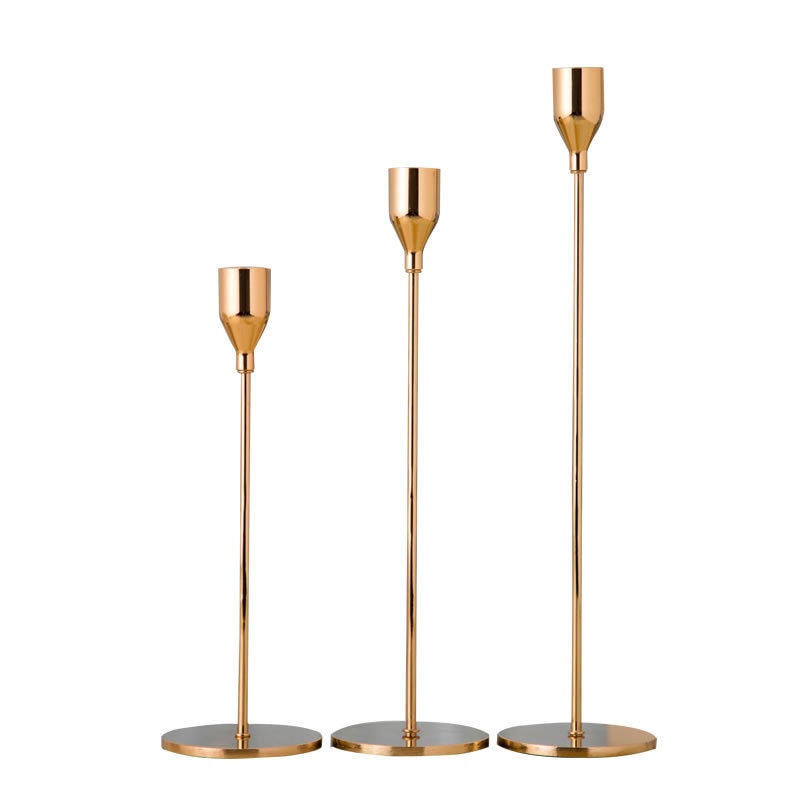 Set of Three Metal Candle Holders