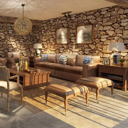Vintage 3D Stone Texture Wallpaper for Timeless Elegance