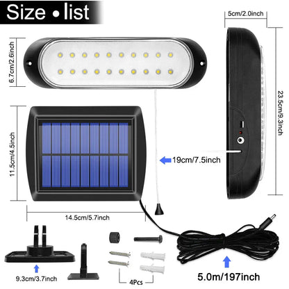 Solar Lamp with Pull Switch – 20 LEDs, Flexible & Waterproof for Garden & Outdoor