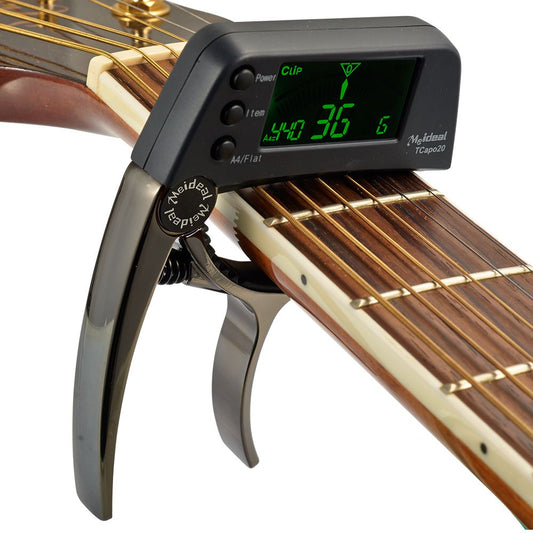 2-in-1 Guitar Capo and Tuner with LCD Display - TuneGrip