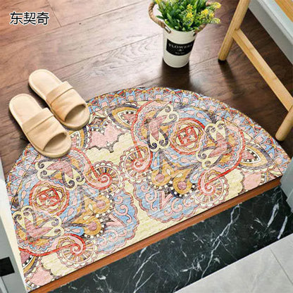 Non-Slip Semicircular Doormat in Bohemian Style