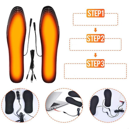 Rechargeable Heated Insoles – USB Rechargeable with Adjustable Heat Settings