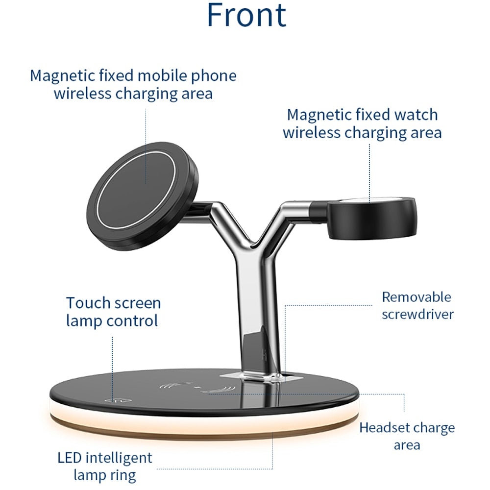 Dual Device Charging Station with Magnetic Alignment