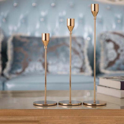 Set of Three Metal Candle Holders