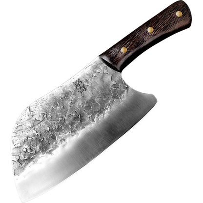 Handcrafted Kitchen Knife with Hammered Stainless Steel Blade