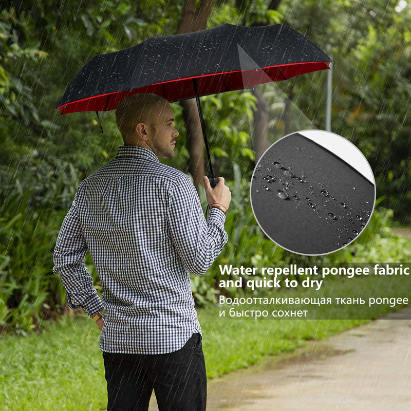 Windproof Automatic Umbrella with Reversed Closing – StormShield Design