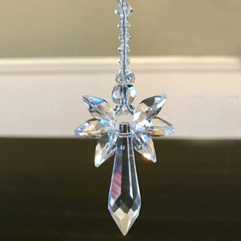 Rainbow Guardian Angel Crystal 12 cm | Glass Pendant | Home & Garden Decor