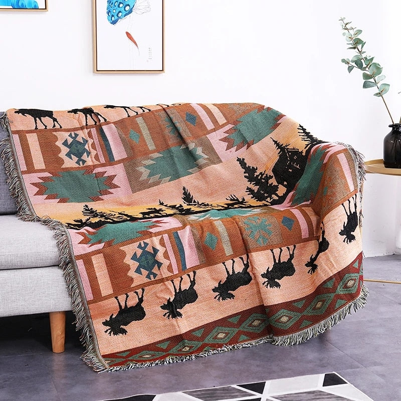Vintage Style Pumpkin Sofa Throw Blanket Cover