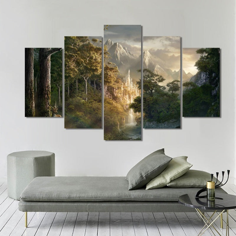 Stunning 5-Piece Nature-Inspired Canvas Set for Home Decor