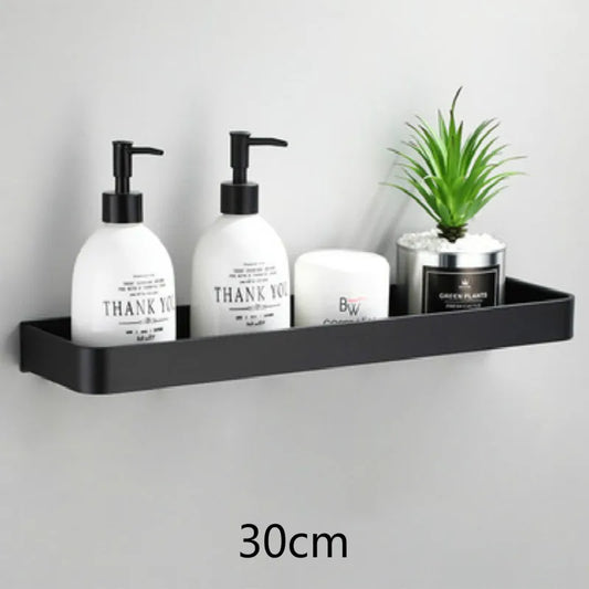 Corner Shelf in Black Aluminum – No-Drill Installation