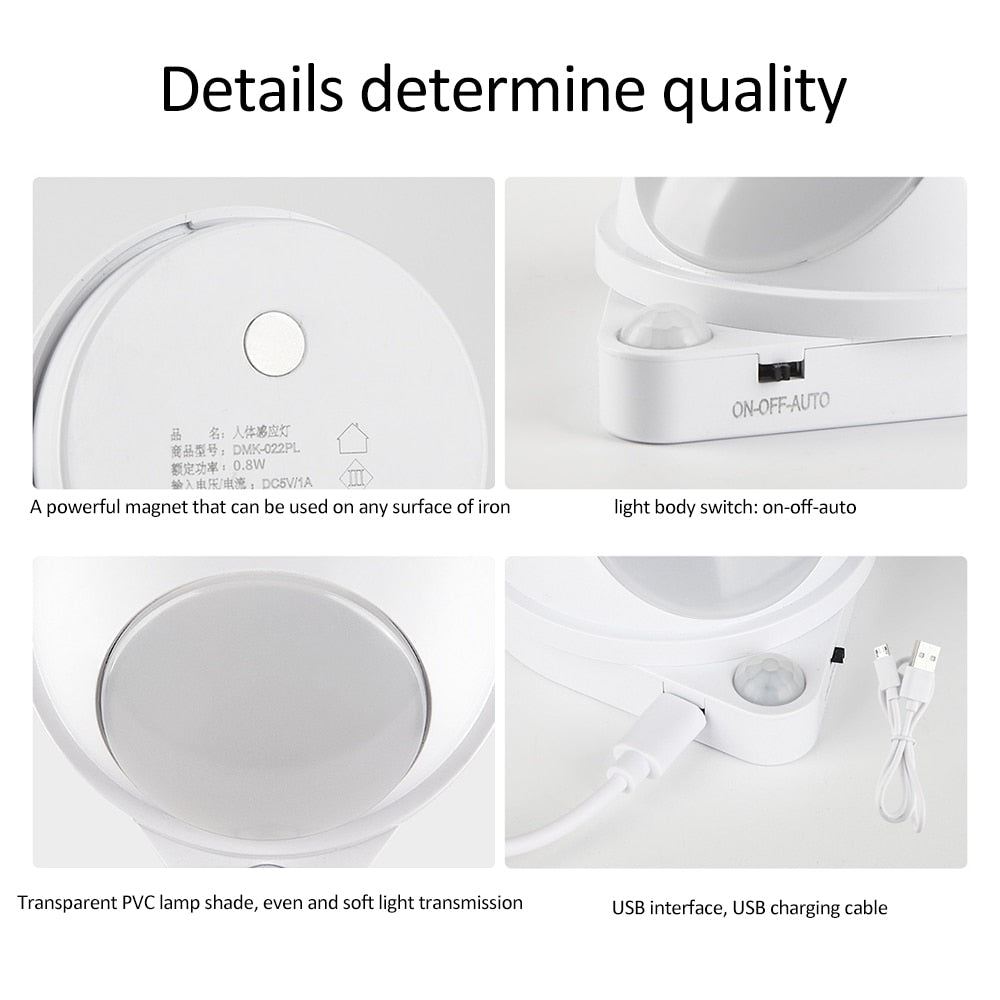 Magnetic Night Light with 360-Degree Rotating Water Drop Design
