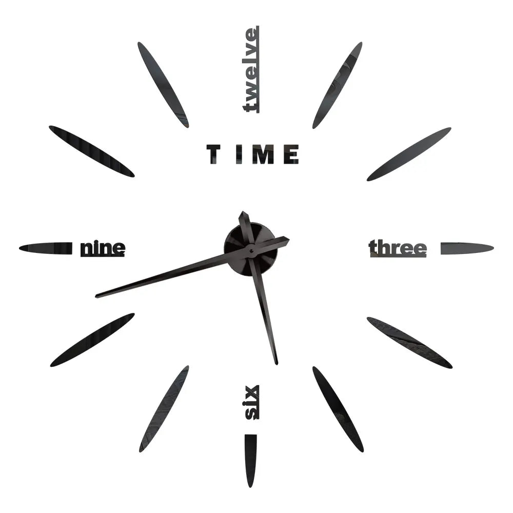 DIY 3D Mirrored Acrylic Wall Clock - Self-Adhesive Home Decor for Kitchen and Living Room
