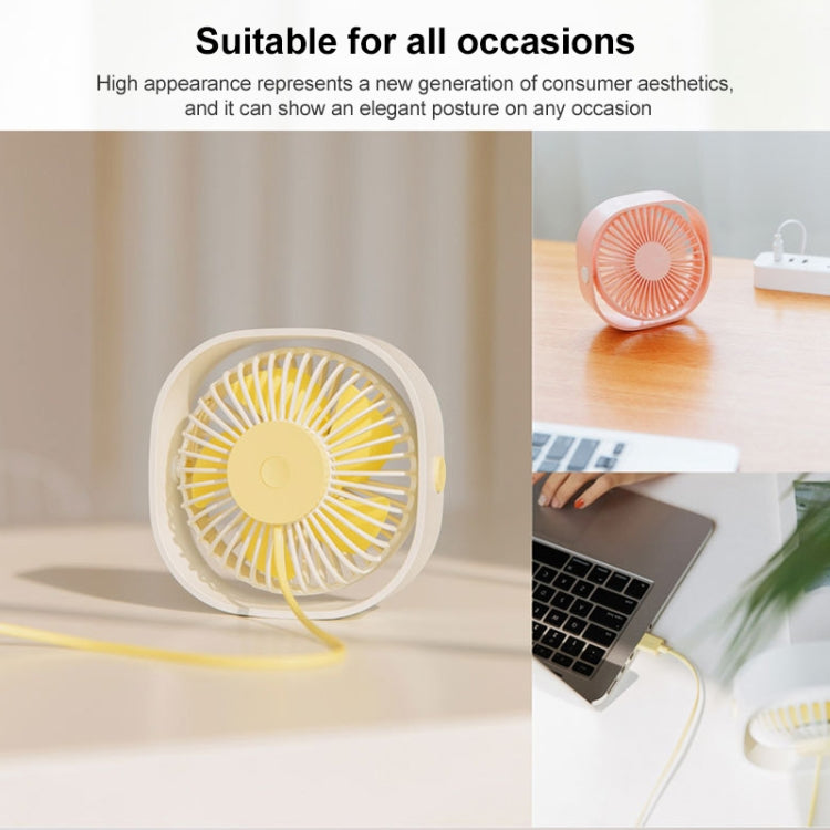 Mini USB Desktop Fan with 3 Speed Settings - 360 Degree Rotation (Pink)