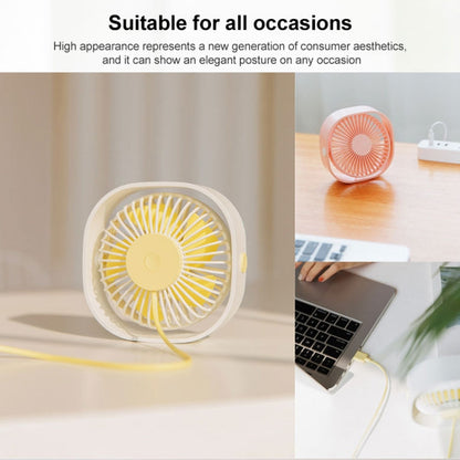 Mini USB Desktop Fan with 3 Speed Settings - 360 Degree Rotation (Pink)