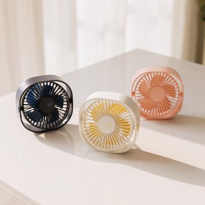Mini USB Desktop Fan with 3 Speed Settings - 360 Degree Rotation (Pink)