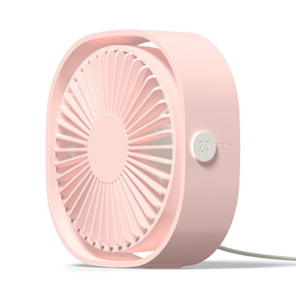 Mini USB Desktop Fan with 3 Speed Settings - 360 Degree Rotation (Pink)
