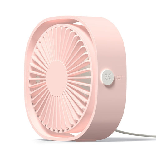 Mini USB Desktop Fan with 3 Speed Settings - 360 Degree Rotation (Pink)