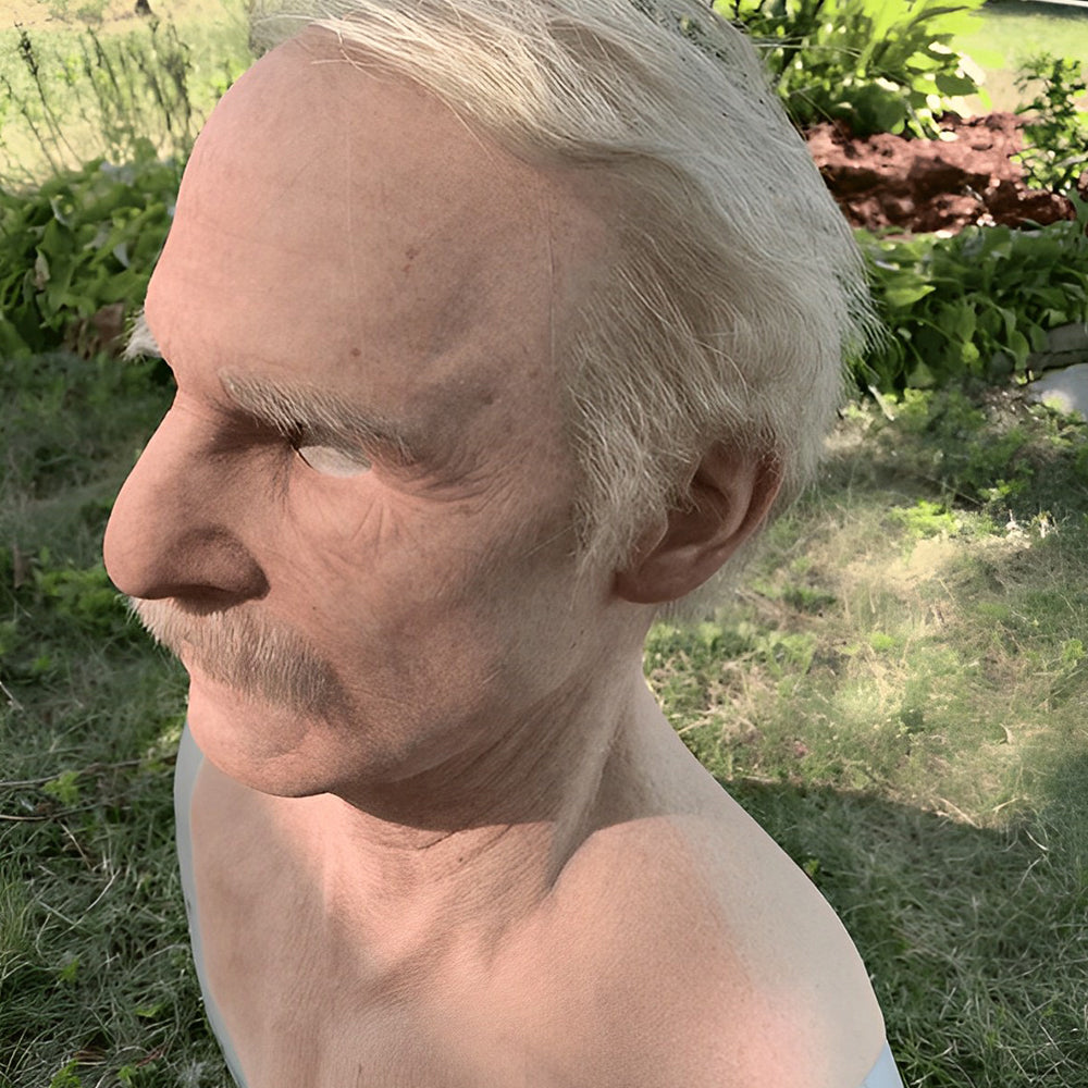Old Man Latex Mask for Halloween and Cosplay - Realistic with Movable Mouth