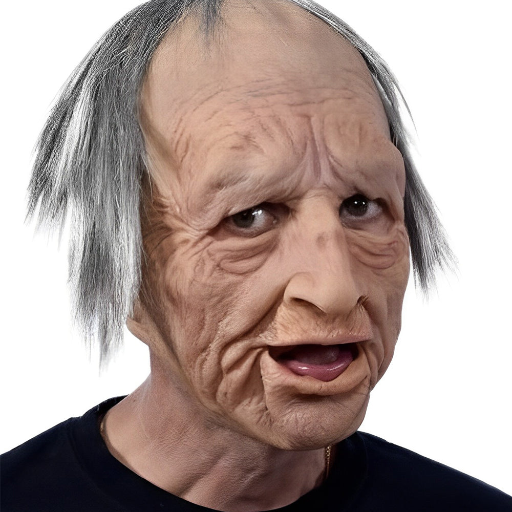 Old Man Latex Mask for Halloween and Cosplay - Realistic with Movable Mouth