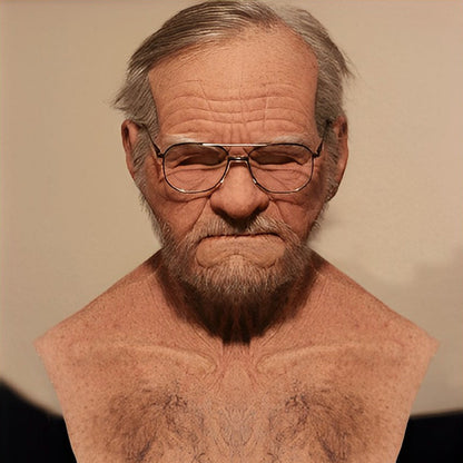 Old Man Latex Mask for Halloween and Cosplay - Realistic with Movable Mouth